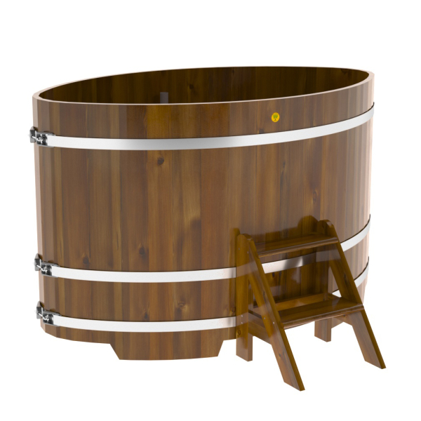 Купель Овальная Bentwood из морёной лиственницы Рустик 1,08 х 1,75 х 1,1 м. Фото № 1