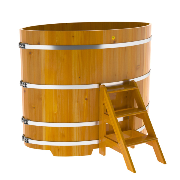 Купель Овальная Bentwood из натуральной лиственницы Рустик 1,08 х 1,75 х 1,4 м. Фото № 1