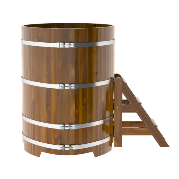 Купель Овальная Bentwood из морёной лиственницы Рустик 1,08 х 1,75 х 1,4 м. Фото № 5