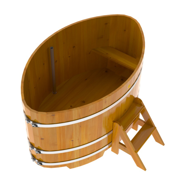 Купель Овальная Bentwood из натуральной лиственницы Рустик 1,15 х 1,83 х 1,0 м. Фото № 3