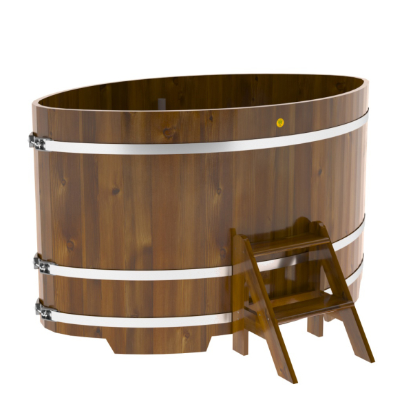 Купель Овальная Bentwood из морёной лиственницы Рустик 1,15 х 1,83 х 1,1 м. Фото № 1