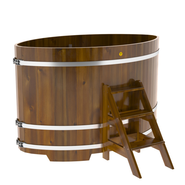 Купель Овальная Bentwood из морёной лиственницы Рустик 1,15 х 1,83 х 1,2 м. Фото № 1