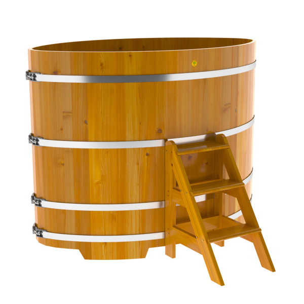 Купель Овальная Bentwood из натуральной лиственницы Рустик 1,15 х 1,83 х 1,4 м. Фото № 1