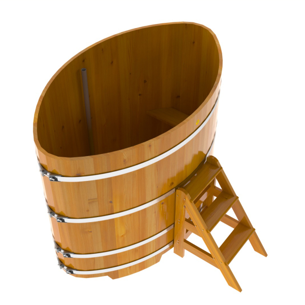 Купель Овальная Bentwood из натуральной лиственницы Рустик 1,15 х 1,83 х 1,4 м. Фото № 3