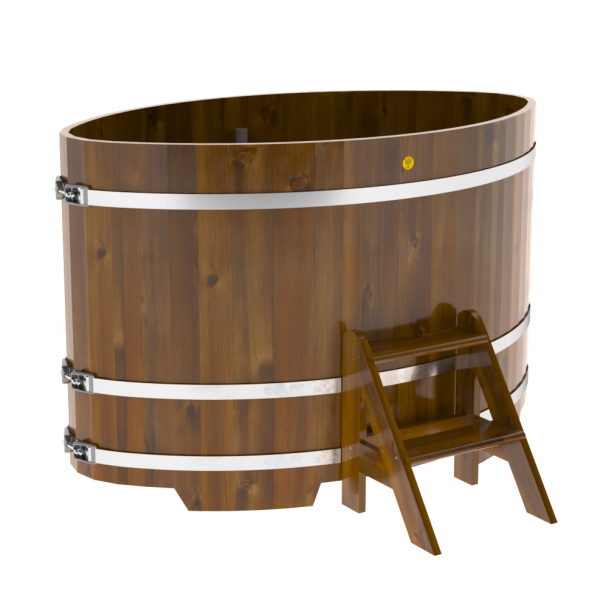 Купель Овальная Bentwood из морёной лиственницы Рустик 1,02 х 1,68 х 1,1 м. Фото № 1