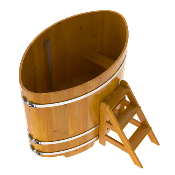 Купель Овальная Bentwood из натуральной лиственницы Рустик 1,02 х 1,68 х 1,2 м. Фото № 2