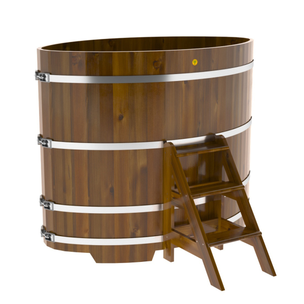Купель Овальная Bentwood из морёной лиственницы Рустик 1,02 х 1,68 х 1,4 м. Фото № 1