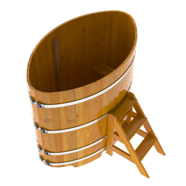 Купель Овальная Bentwood из натуральной лиственницы Рустик 1,02 х 1,68 х 1,4 м. Фото № 3