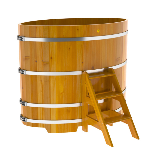 Купель Овальная Bentwood из натуральной лиственницы Рустик 1,02 х 1,68 х 1,4 м. Фото № 1
