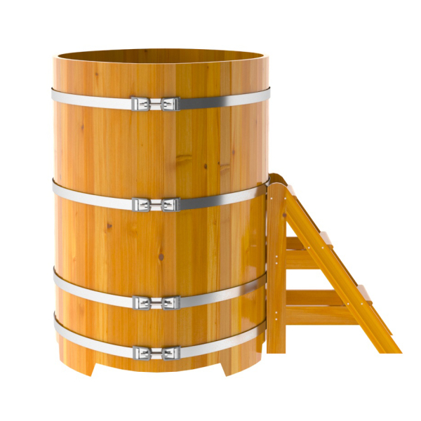 Купель Овальная Bentwood из натуральной лиственницы Рустик 1,02 х 1,68 х 1,4 м. Фото № 2