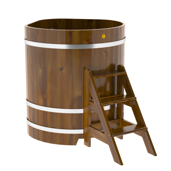 Купель Угловая Bentwood из морёной лиственницы Рустик 1,03 х 1,03 х 1,2 м. Фото № 1