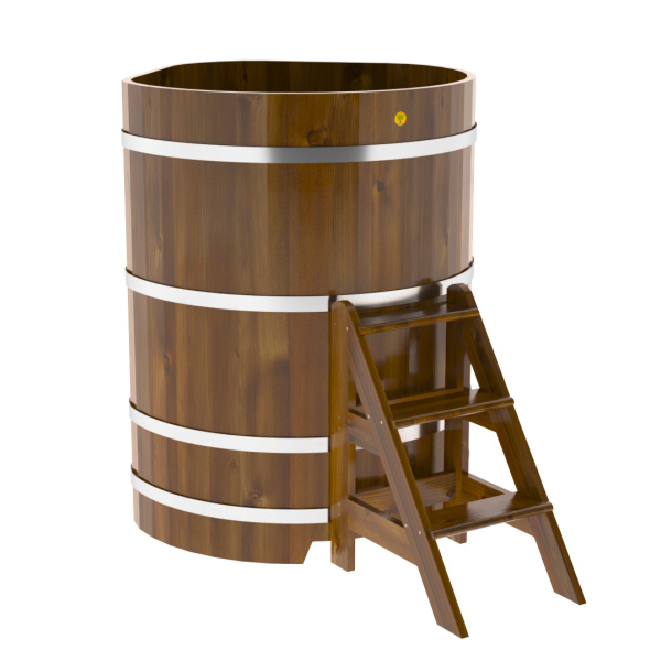 Купель Угловая Bentwood из морёной лиственницы Рустик 1,03 х 1,03 х 1,4 м. Фото № 1