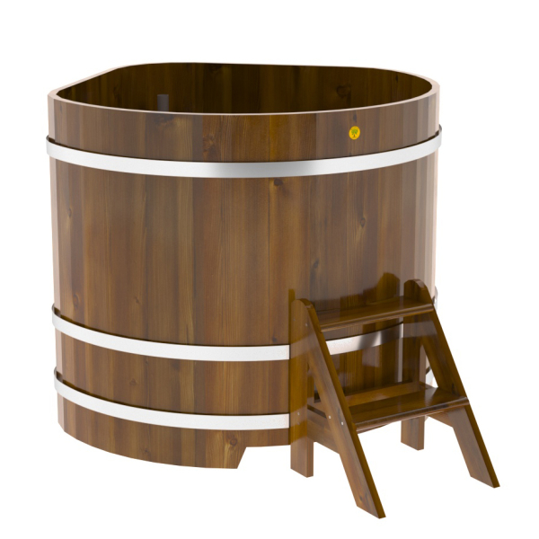 Купель Угловая Bentwood из морёной лиственницы Рустик 1,19 х 1,19 х 1,1 м. Фото № 1