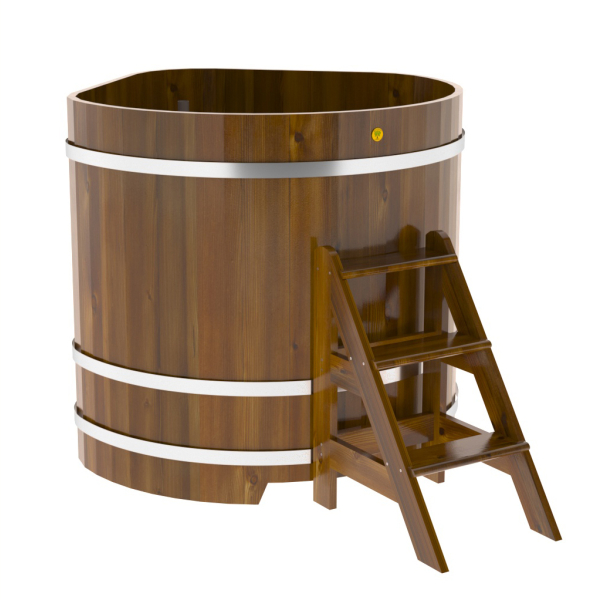 Купель Угловая Bentwood из морёной лиственницы Рустик 1,19 х 1,19 х 1,2 м. Фото № 1