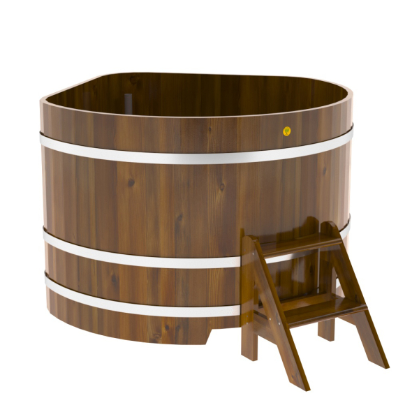 Купель Угловая Bentwood из морёной лиственницы Рустик 1,37 х 1,37 х 1,0 м. Фото № 1