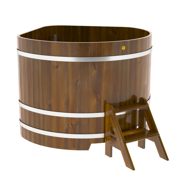 Купель Угловая Bentwood из морёной лиственницы Рустик 1,37 х 1,37 х 1,1 м. Фото № 1