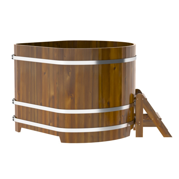 Купель Угловая Bentwood из морёной лиственницы Рустик 1,37 х 1,37 х 1,1 м. Фото № 4
