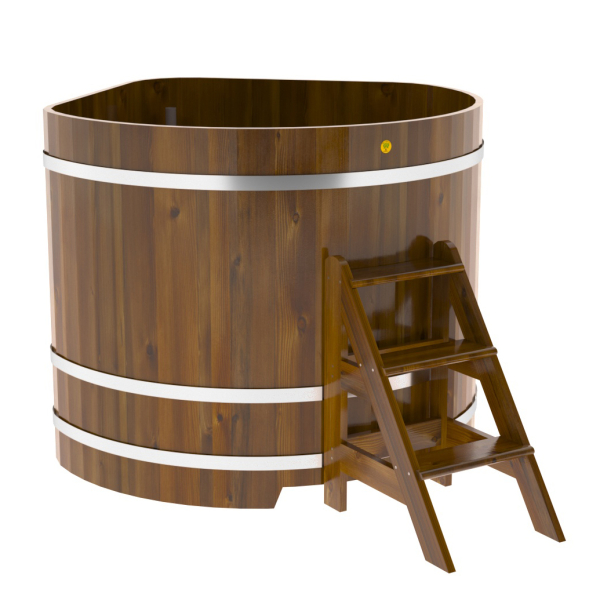 Купель Угловая Bentwood из морёной лиственницы Рустик 1,37 х 1,37 х 1,2 м. Фото № 1