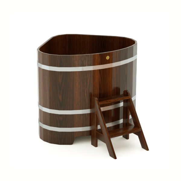 Купель угловая Bentwood из дуба 1,10х1,10 h=1,0 (дуб морёный). Фото № 1