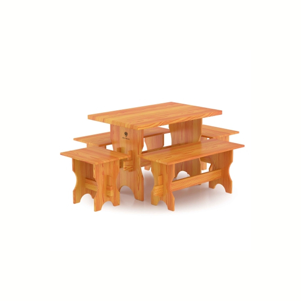 Комплект мебели Bentwood (стол, скамейки) - 6 чел. (лиственница натуральная). Фото № 1