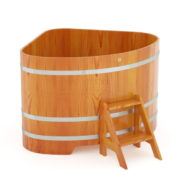 Купель угловая Bentwood из лиственницы 1,31х1,31 h=1,0 (лиственница натуральная), Премиум. Фото № 1
