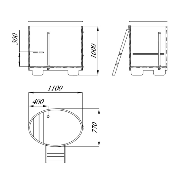 Купель Blumenberg из камбалы 110 х 77 комплектация 4 (чертеж 110/4). Фото № 5