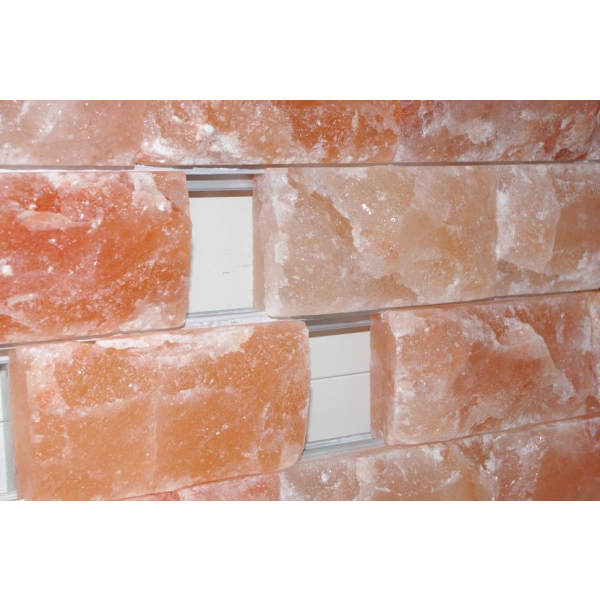 Плитка из гималайской соли шлифованная 20x10x2,5 см., с пазом для монтажа. Фото № 4