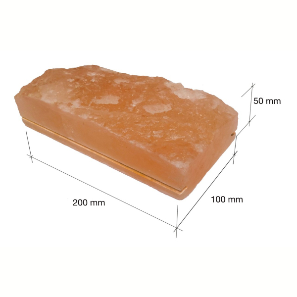 Кирпич из гималайской соли колотый 20x10x5 см., с пазом для монтажа. Фото № 2