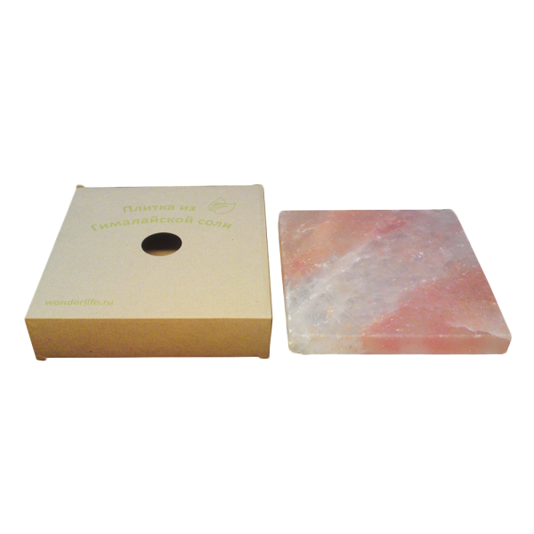Плитка для жарки и сервировки WL-2.5-20-20srv-Box из Гималайской соли 2.5х20х20см в коробке. Фото № 1