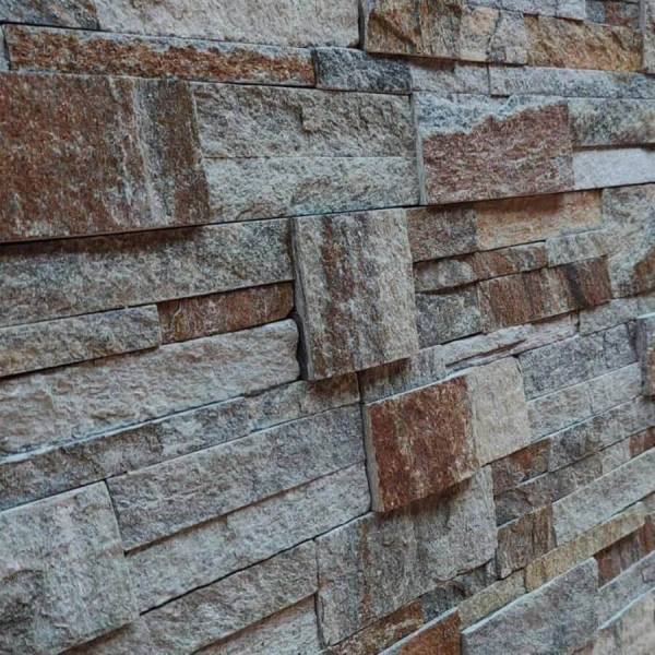 Панель из камня Кварцит серо-зелёный (Модерн) 350х180х10-20 мм (6 шт.). Фото № 3