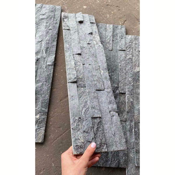 Панель из камня Кварцит чёрный (Классика) 600х150х10-20 мм (7 шт.). Фото № 3