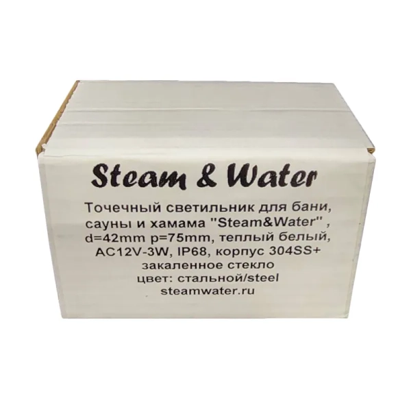 Точечный светильник для бани, сауны и хамама Steam Water, Хром 42 мм.. Фото № 6