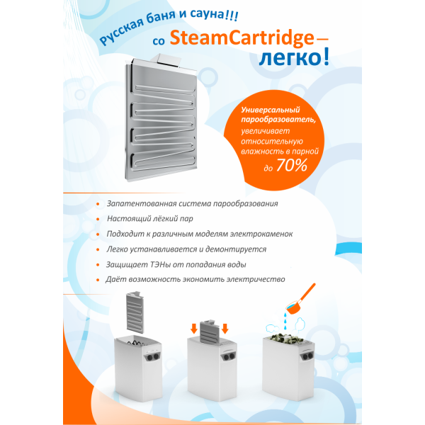 Парообразователь Теплодар Steam Cartridge для электрокаменок (испаритель Стим Картридж). Фото № 6