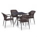 Комплект плетеной мебели из искусственного ротанга T282BNT/Y35B-W2390 Brown (4+1). Превью № 1
