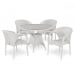 Обеденный комплект плетеной мебели из искусственного ротанга T220CW/Y290W-W2 White 4Pcs. Превью № 1