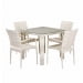 Обеденный комплект плетеной мебели из искусственного ротанга T341A/Y376A-W85-90x90 4Pcs Latte. Превью № 1