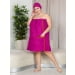 Набор для сауны махровый женский (парео, чалма, рукавица), фуксия, 54-60. Превью № 3