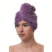 Чалма махровая-велюровая на пуговице женская, сиреневый. Превью № 1