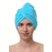 Чалма махровая-велюровая на пуговице женская, бирюзовый. Превью № 1