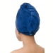 Чалма махровая-велюровая на пуговице женская, синий. Превью № 2