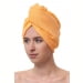 Чалма махровая-велюровая на пуговице женская, оранжевый. Превью № 1
