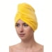 Чалма махровая-велюровая на пуговице женская, желтый. Превью № 1