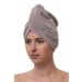 Чалма махровая-велюровая на пуговице женская, серебро. Превью № 2