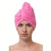 Чалма махровая-велюровая на пуговице женская, розовый. Превью № 1