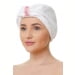 Чалма махровая-велюровая на резинке женская, белый. Превью № 1