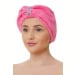 Чалма махровая-велюровая на резинке женская, розовый. Превью № 1