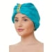 Чалма махровая-велюровая на резинке женская, бирюзовый. Превью № 1