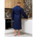 Халат вафельный Люкс-Д без капюшона, цвет Синий, размер 48-50. Превью № 2