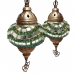 Светильник двойной для хамама SW Double Antik-3, большой, цвет зелёный-микс. Превью № 3
