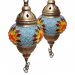 Светильник двойной для хамама SW Double Antik-3, большой, цвет голубой-оранжевый. Превью № 2